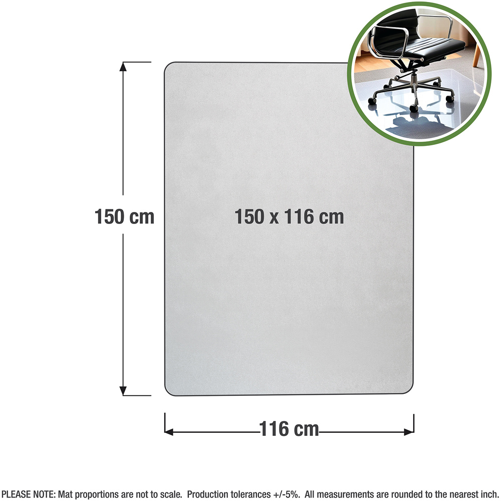 Floortex TrYlok PVC Rectangular Chair Mat Low Pile Carpets up to 6mm 150 x 116cm Image 9