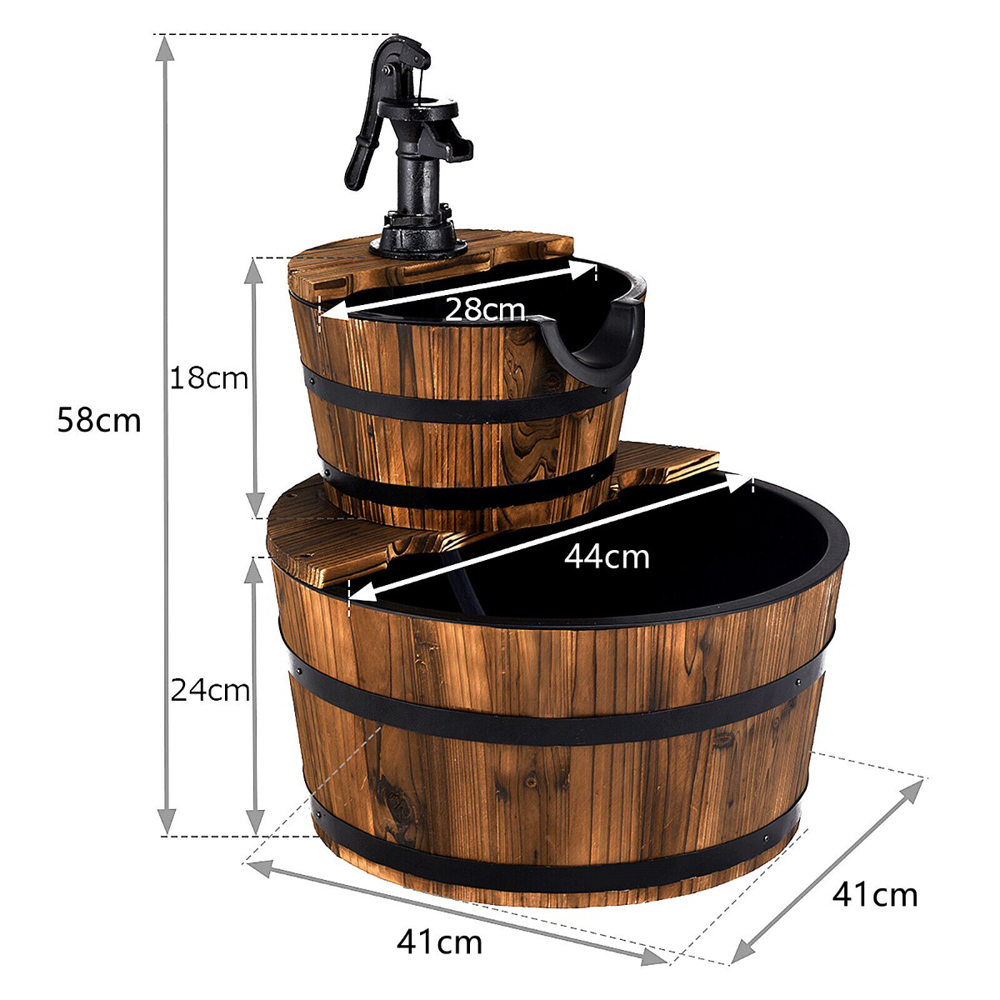 Costway Wooden Water Pump Fountain Image 9