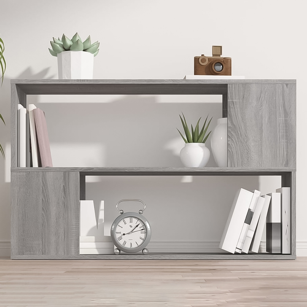 vidaXL 2 Shelf Grey Sonoma Oak Bookcase Image 1
