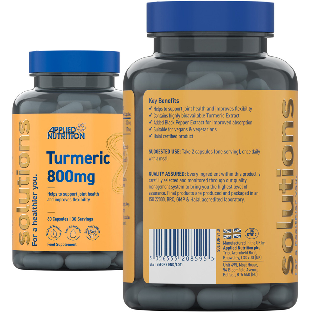 Pack of 60 Applied Nutrition Solutions Turmeric Capsules Image 2