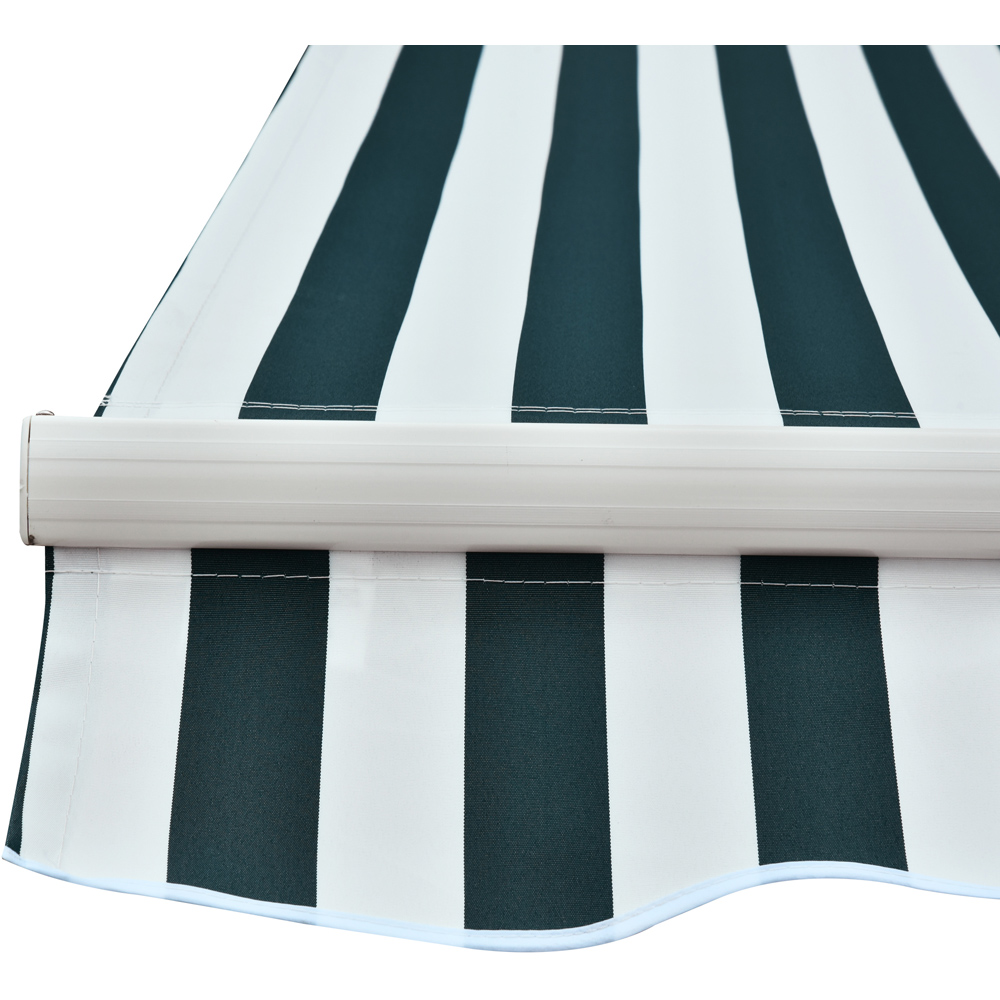Outsunny Green and White Striped Retractable Awning 3 x 2.5m Image 4