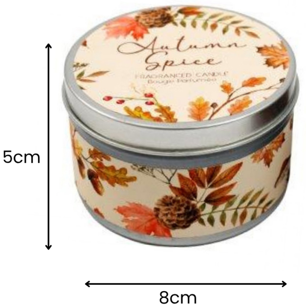 Garden Mile Cream Scented Autumn Tin Candle Image 4