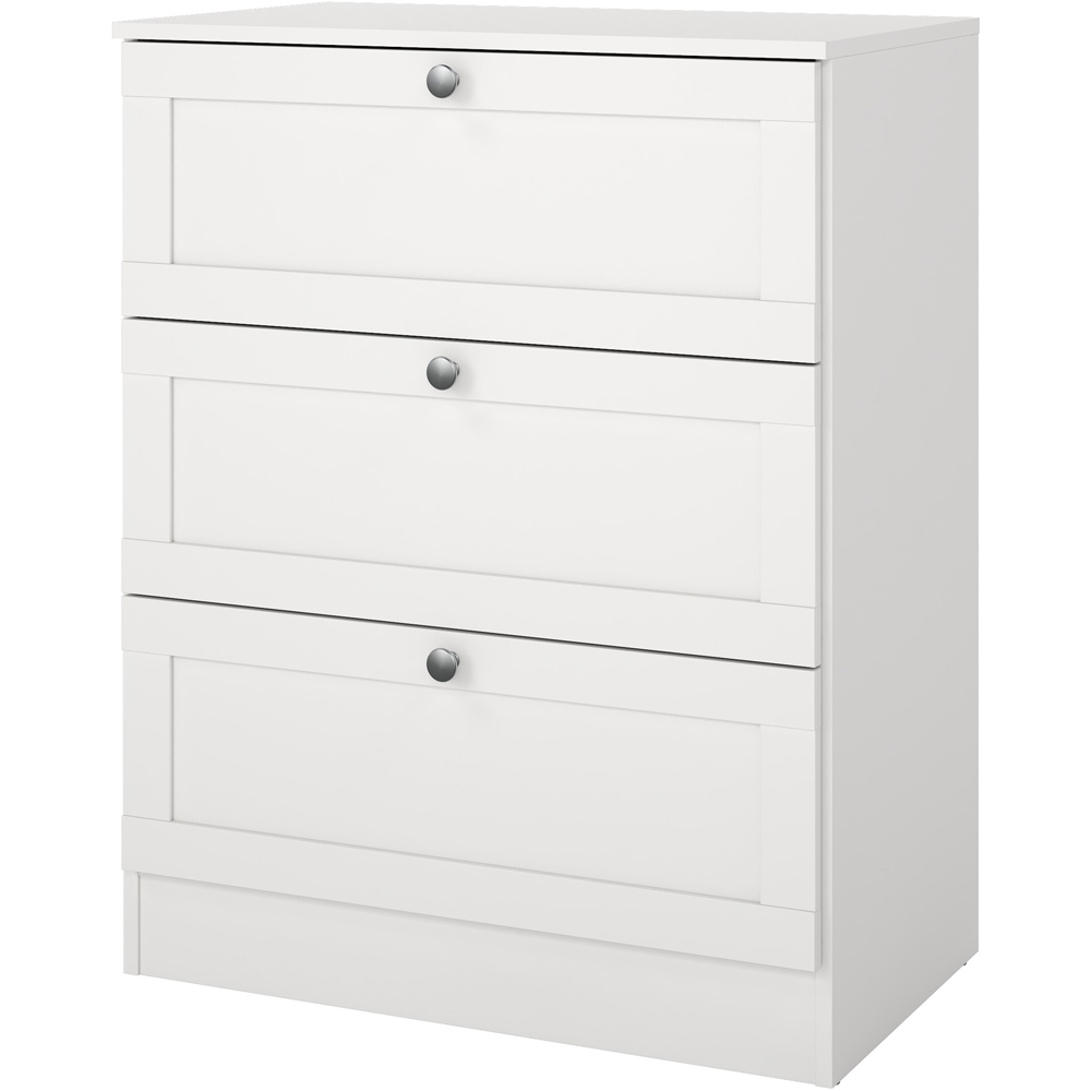 Florence 3 Drawer White Chest of Drawers Image 2