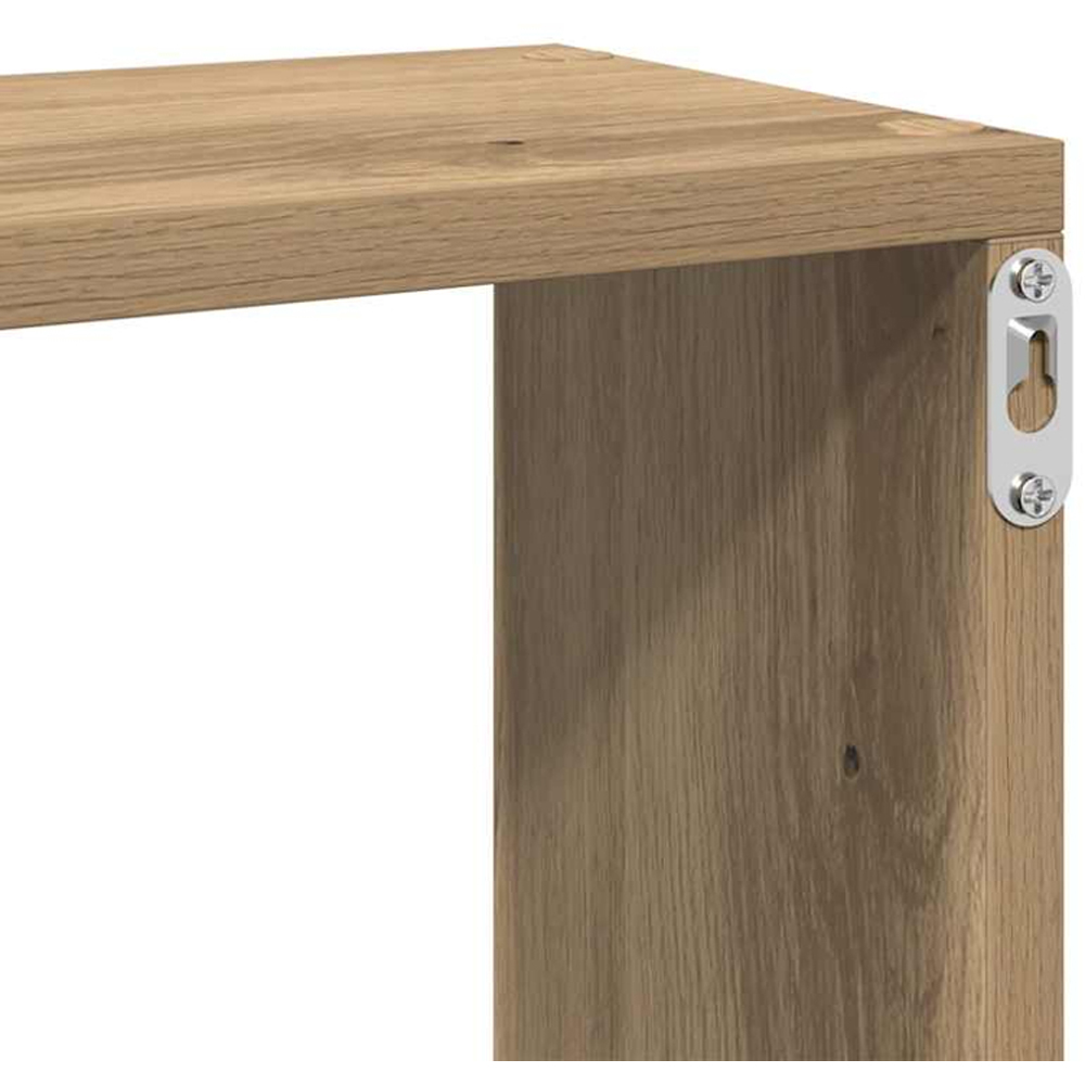 vidaXL 4 Open Compartment Artisan Oak Wall Shelf Image 7
