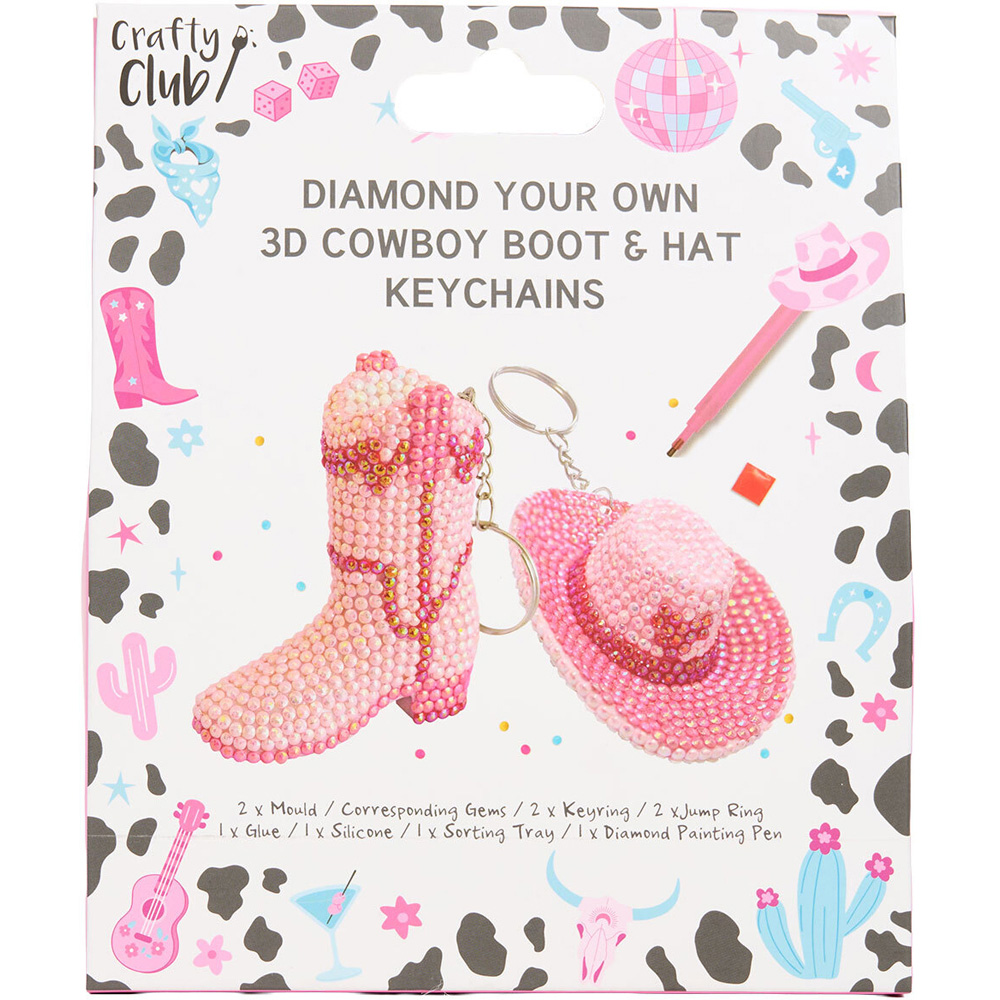 Diamond Your Own 3D Cowboy Boot and Hat Keychains Image 3