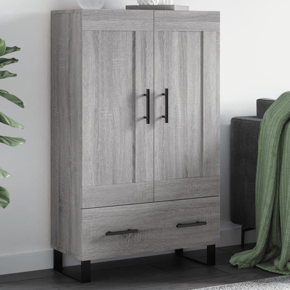 vidaXL 2 Door Single Drawer Grey Sonoma Highboard Image 1