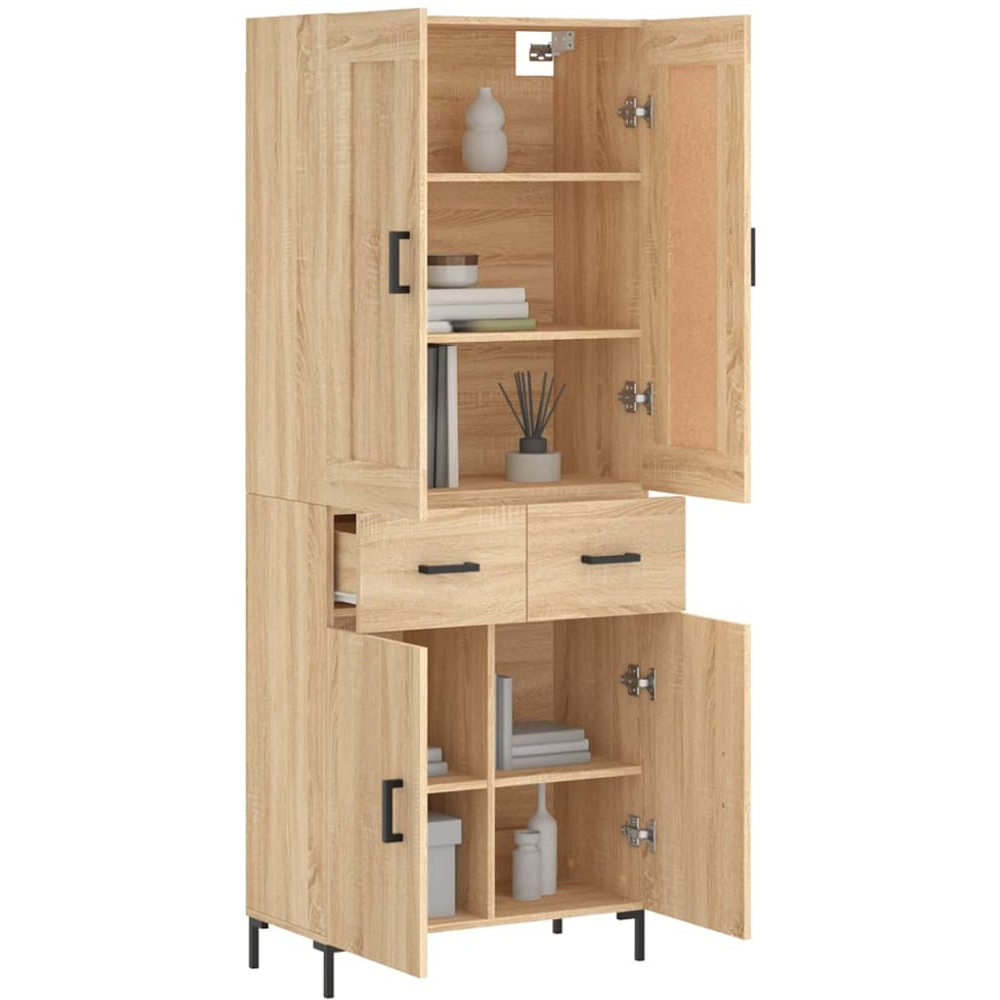 vidaXL 4 Door 2 Drawer 7 Shelf Sonoma Oak Highboard Image 3