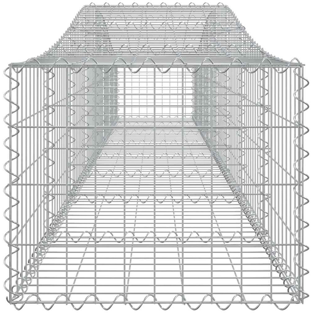 vidaXL Silver Galvanised Iron Arched Gabion Basket 400 x 50 x 40/60cm 3 Pack Image 3