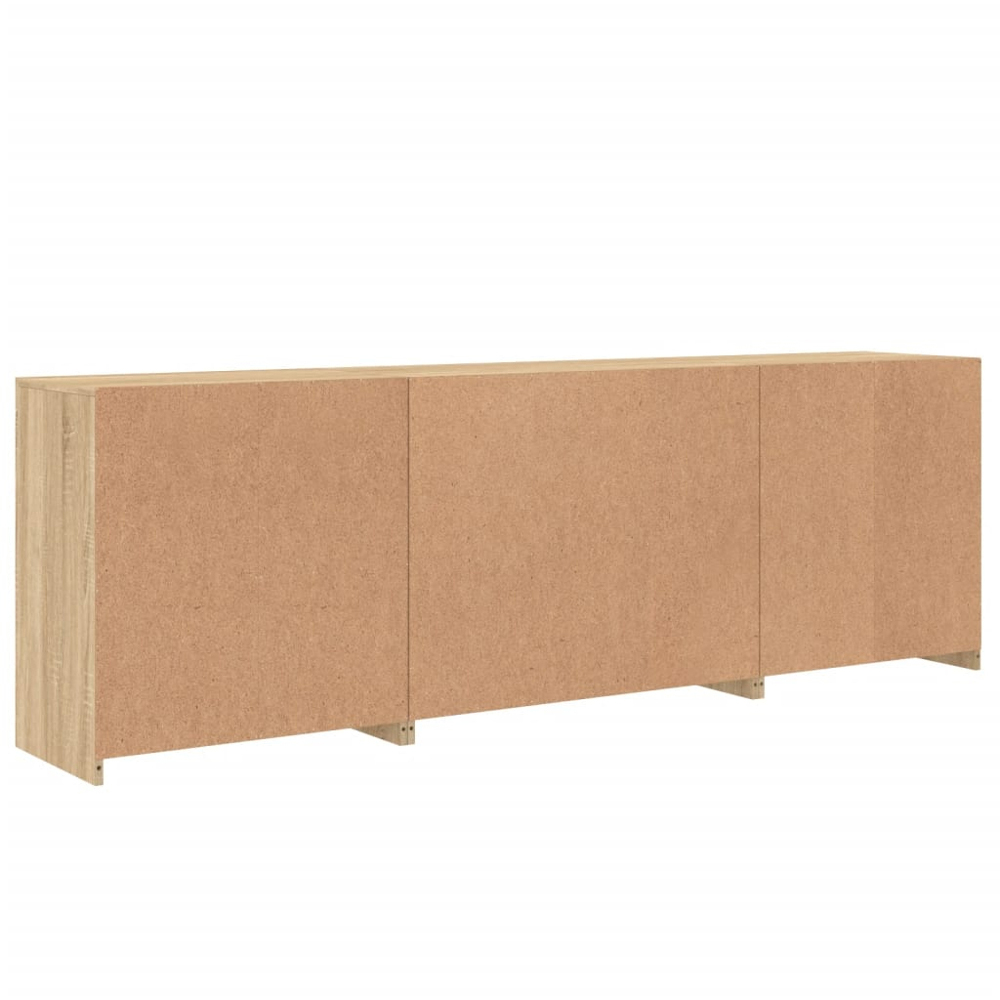 vidaXL 6 Door 8 Shelf Sonoma Oak LED Sideboard 3 Piece Image 7