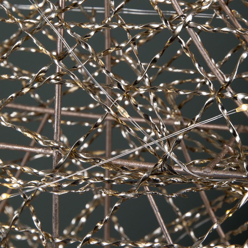 Samuel Alexander 30 Warm White LED Battery Operated Light-Up Gold Weave Christmas Tree 60cm Image 5