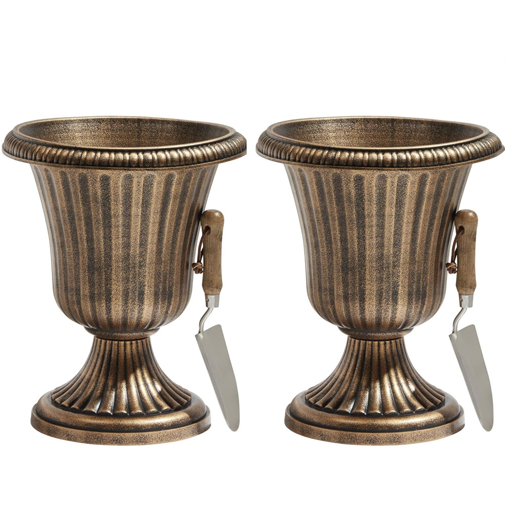 Garden Gear Bronze Urn Planter 2 Pack Image 3