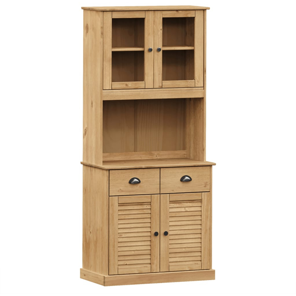 vidaXL Vigo 4 Door 2 Drawer Natural Highboard Image 2