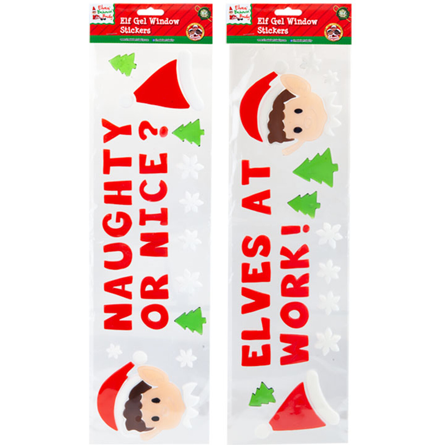 Single Elves Behavin' Badly Elf Gel Window Stickers in Assorted styles Image