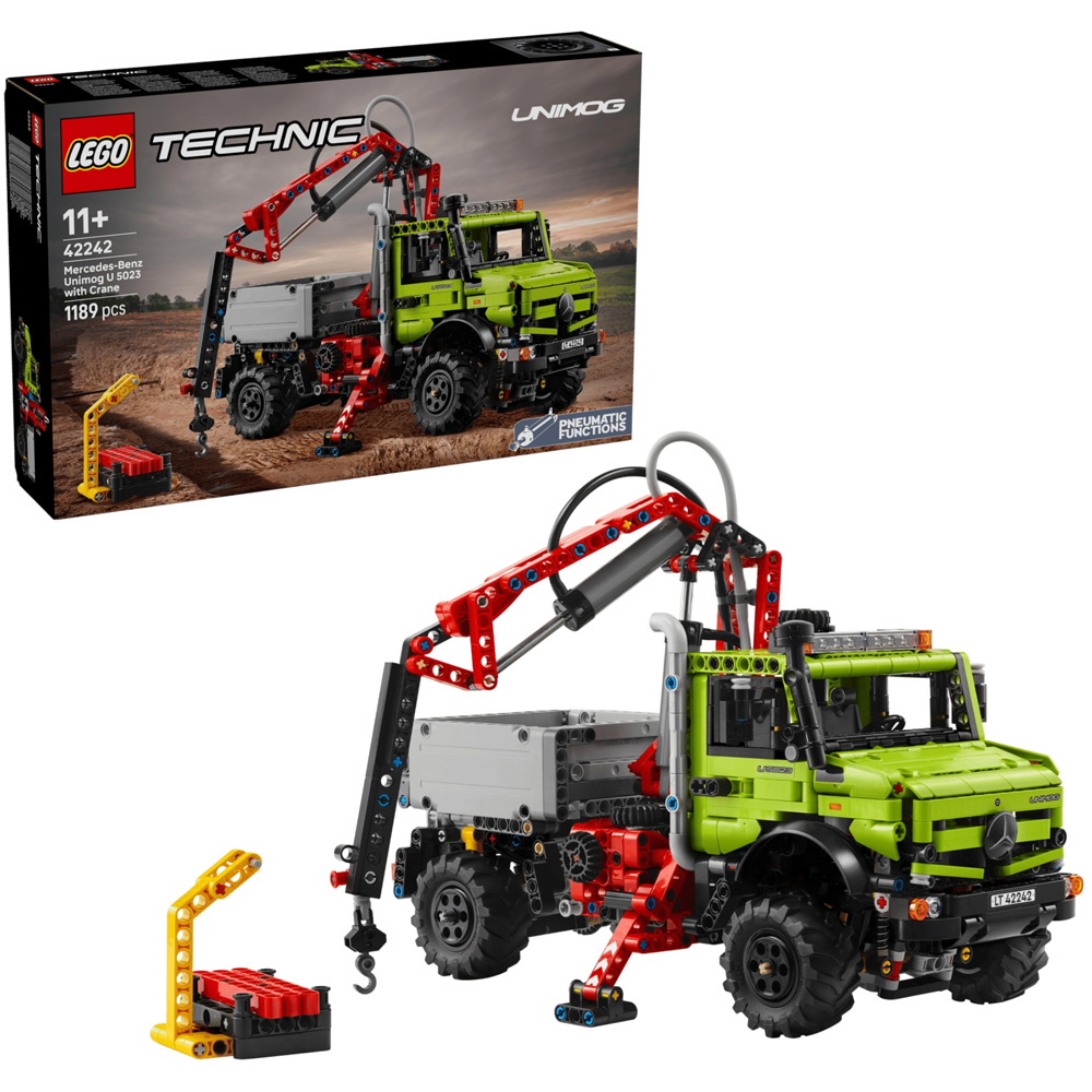 LEGO Technic 42242 Mercedes-Benz Unimog U with Crane Set 1189-Piece Image 5