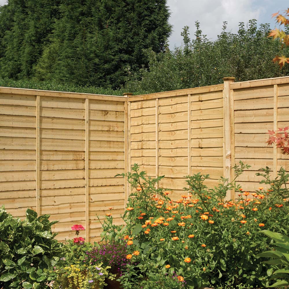 Rowlinson 6 x 3ft Pressure Treated Traditional Lap Fence Panel Image 1