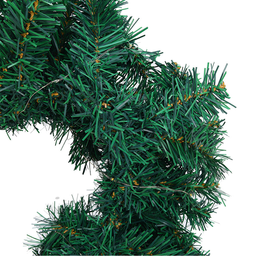 Living and Home Green Heart Shaped Artificial LED Door Wreath 42cm Image 6