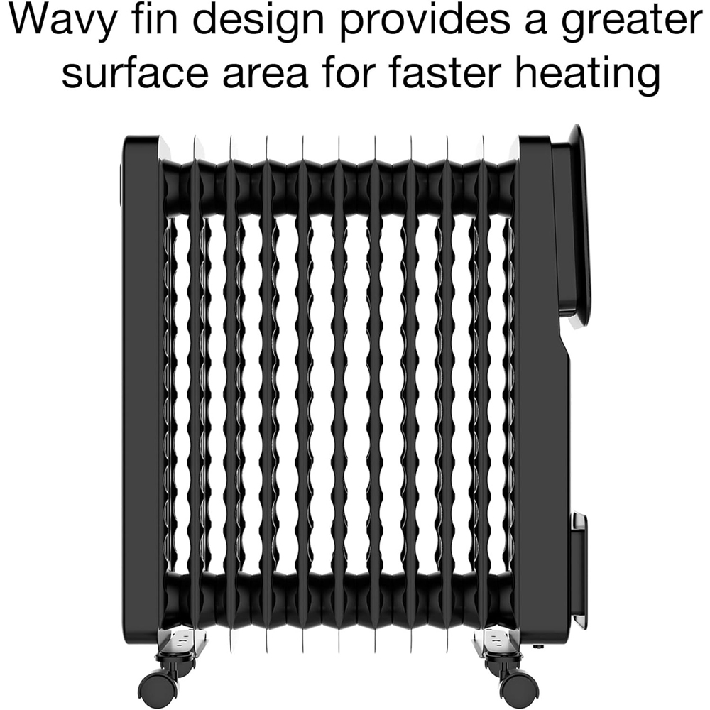 Mylek Black Wi-Fi Oil Filled Heater 2000W Image 3