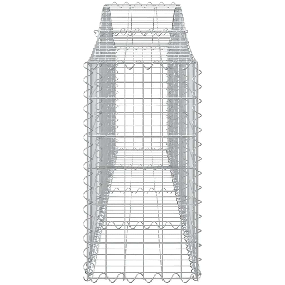 vidaXL Silver Galvanised Iron Arched Gabion Basket 200 x 30 x 60/80cm 8 Pack Image 3
