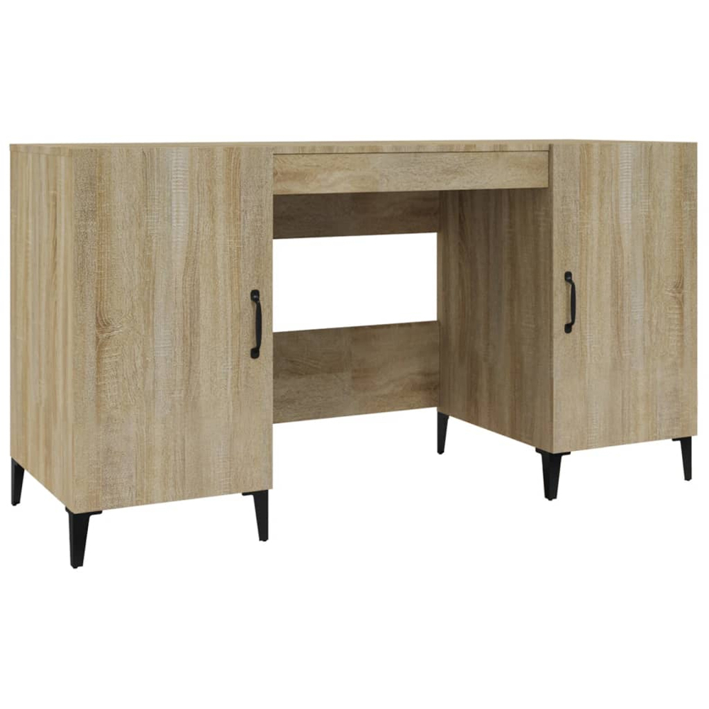 vidaXL 2 Door Computer Desk Sonoma Oak Image 2