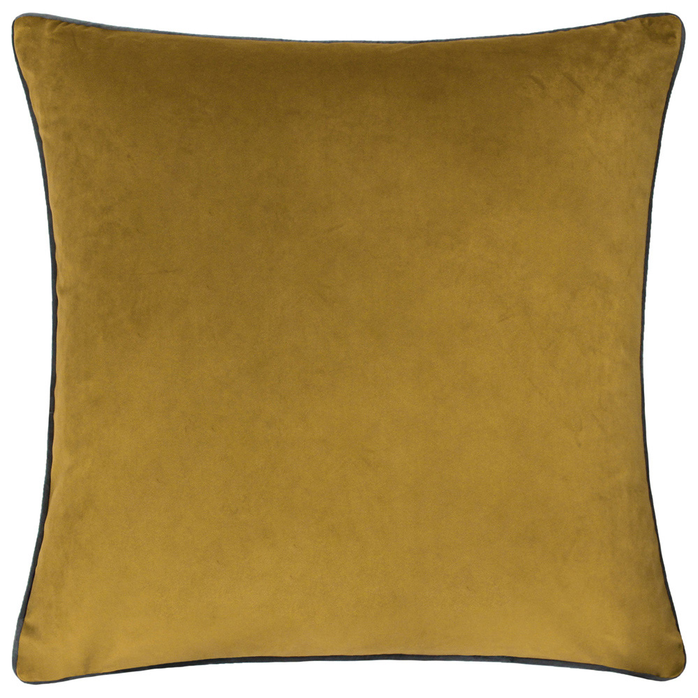 Paoletti Meridian Moss Charcoal Velvet Cushion Image 1