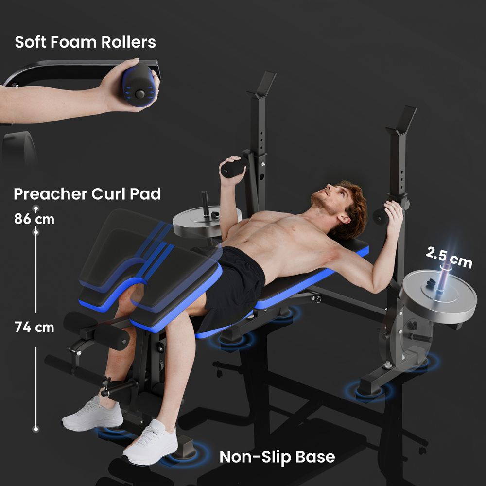 HOMCOM 6-in-1 Multi-Function Adjustable Weight Training Bench Image 7