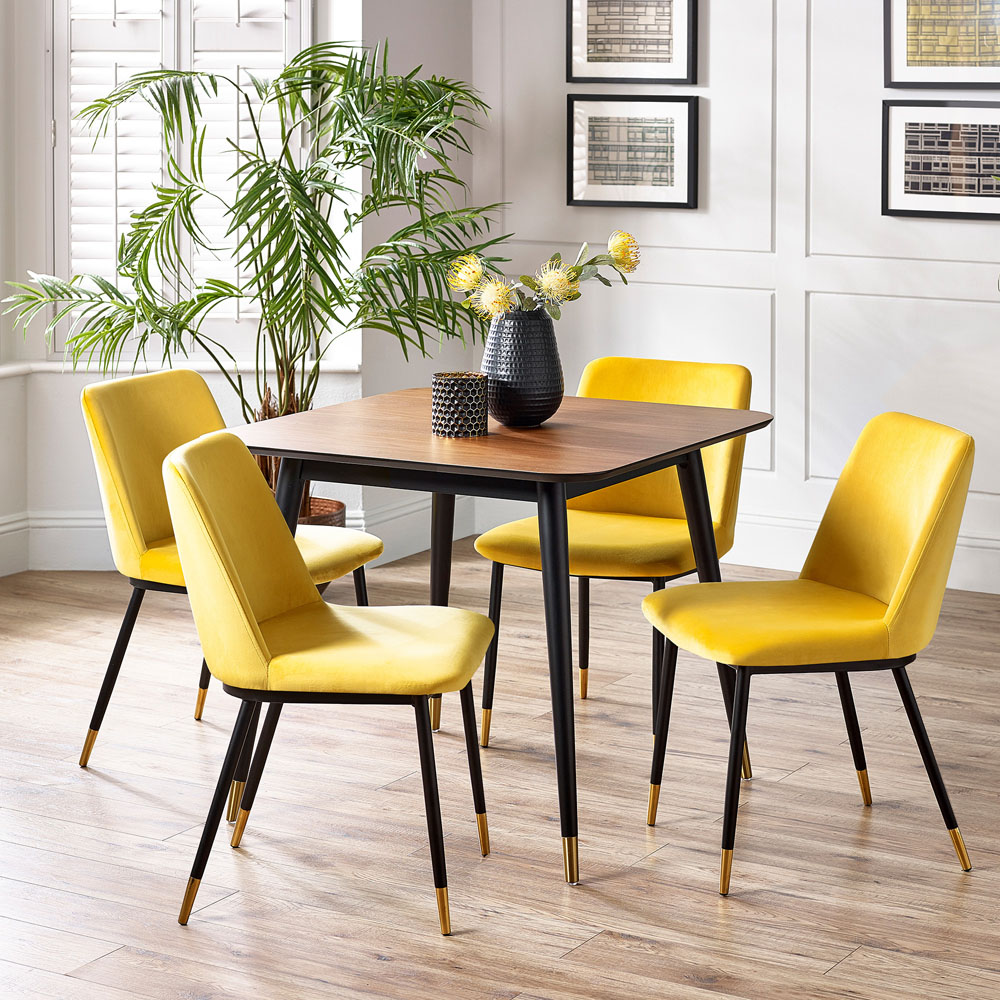 Julian Bowen Delaunay Set of 2 Mustard Dining Chair Image 8