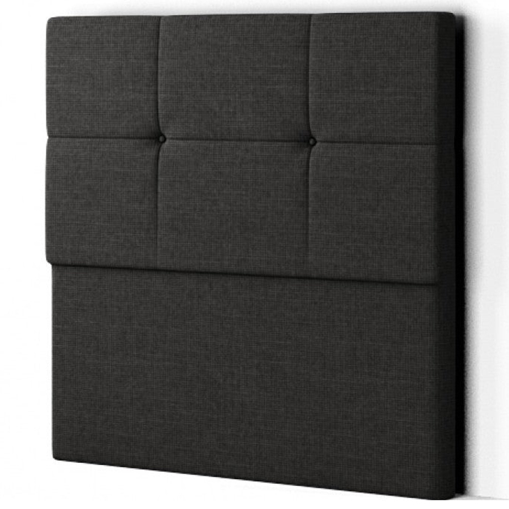 Eleganza Jacob King Size Black Linen Floor Standing Headboard Image 2