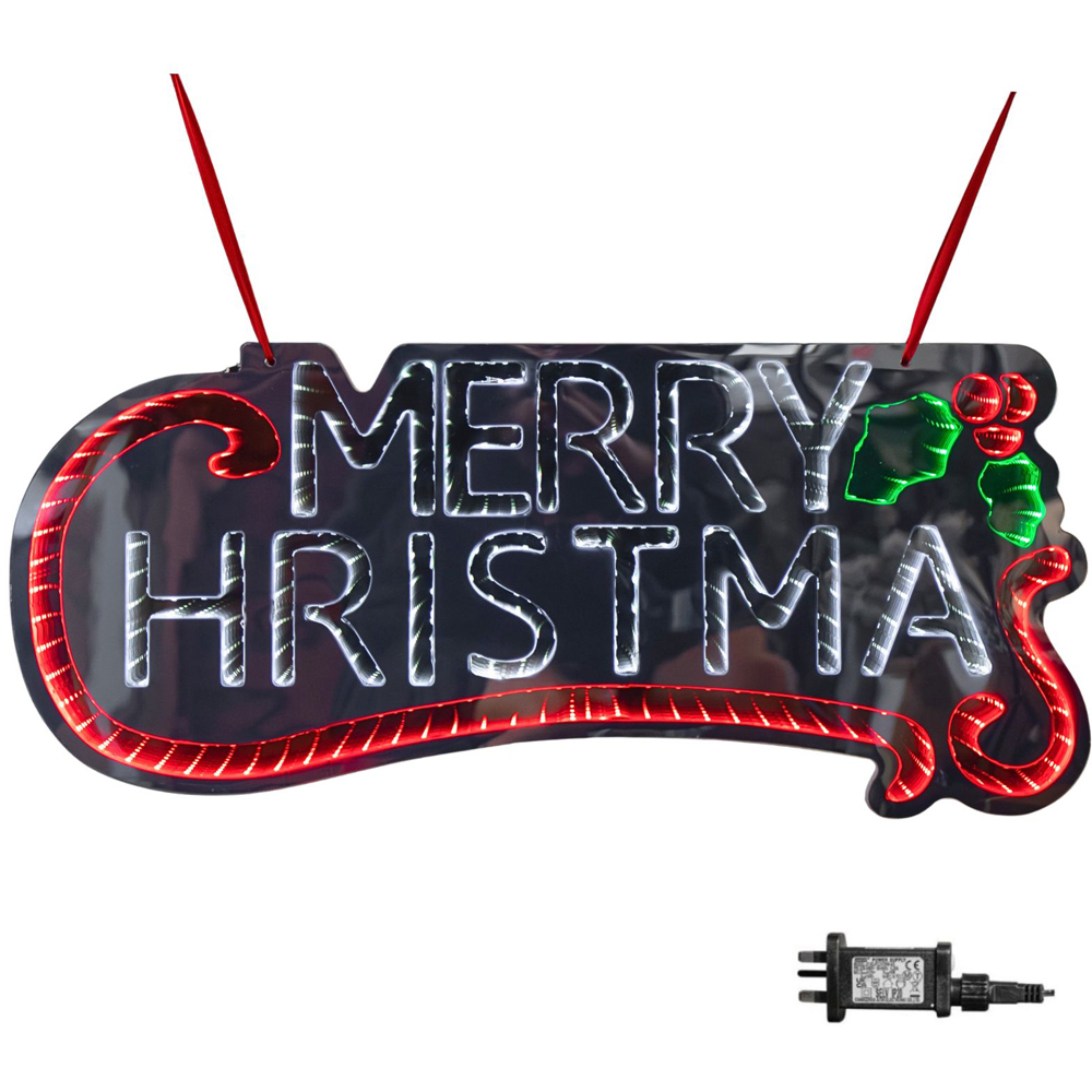Samuel Alexander Multicolour LED Light Up Merry Christmas Infinity Christmas Decoration Image 2