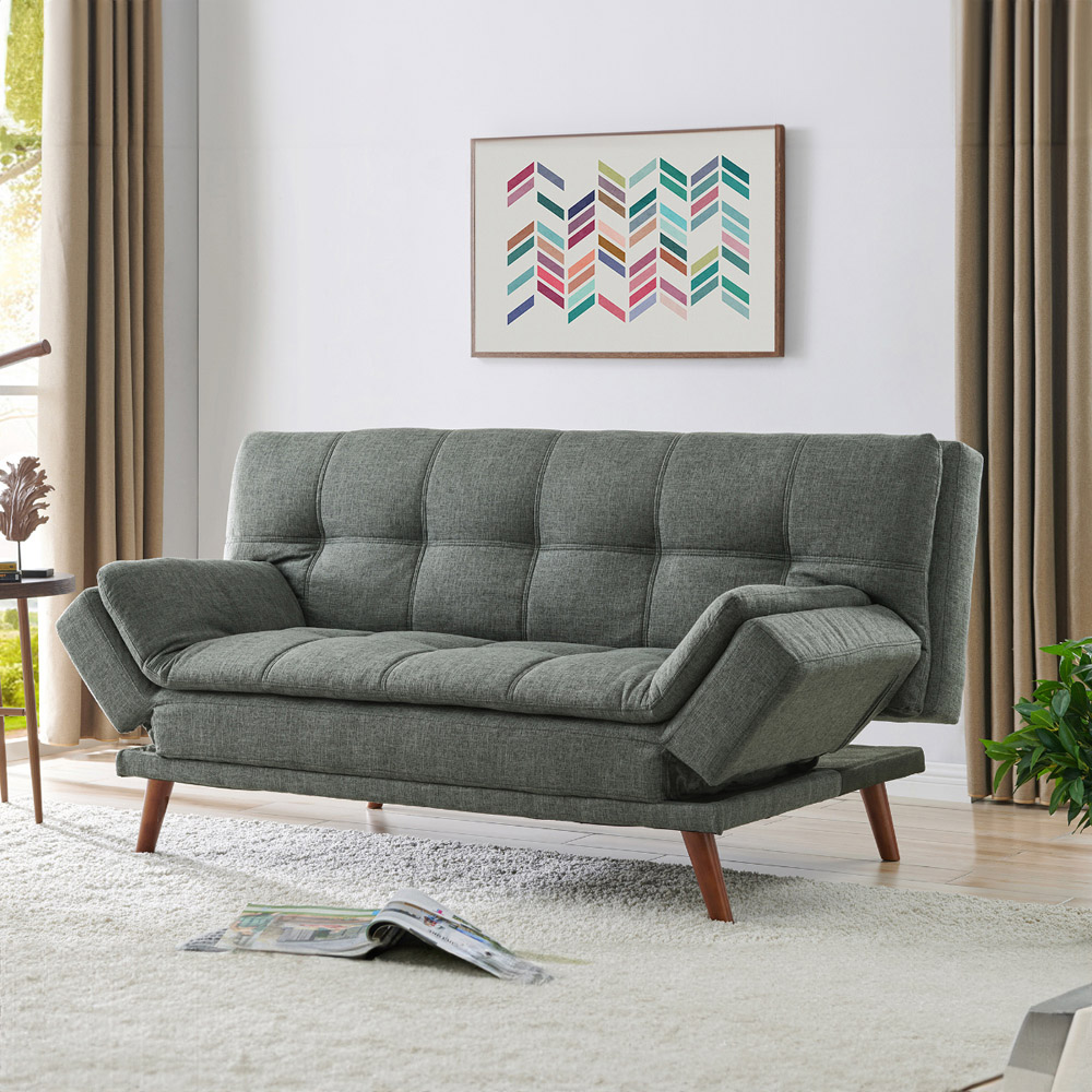Home Detail Duncan 2 Seater Grey Fabric Sofa Bed Image 5