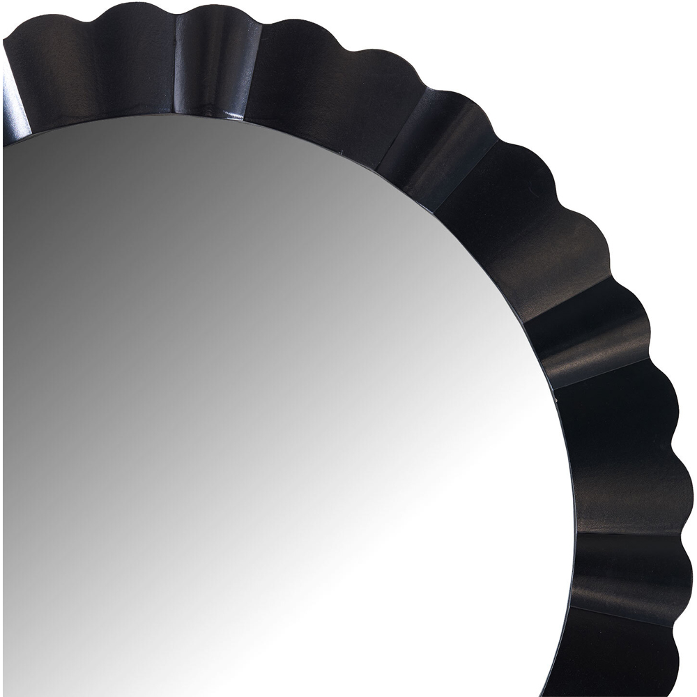 Noir Scalloped Round Mirror Black Image 3