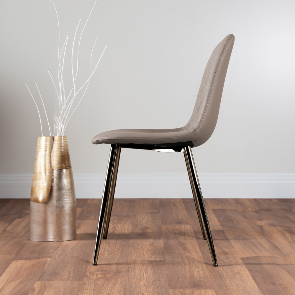 Furniturebox Molini Solara 6 Seater Dining Set White Gloss Cappuccino and Chrome Image 4