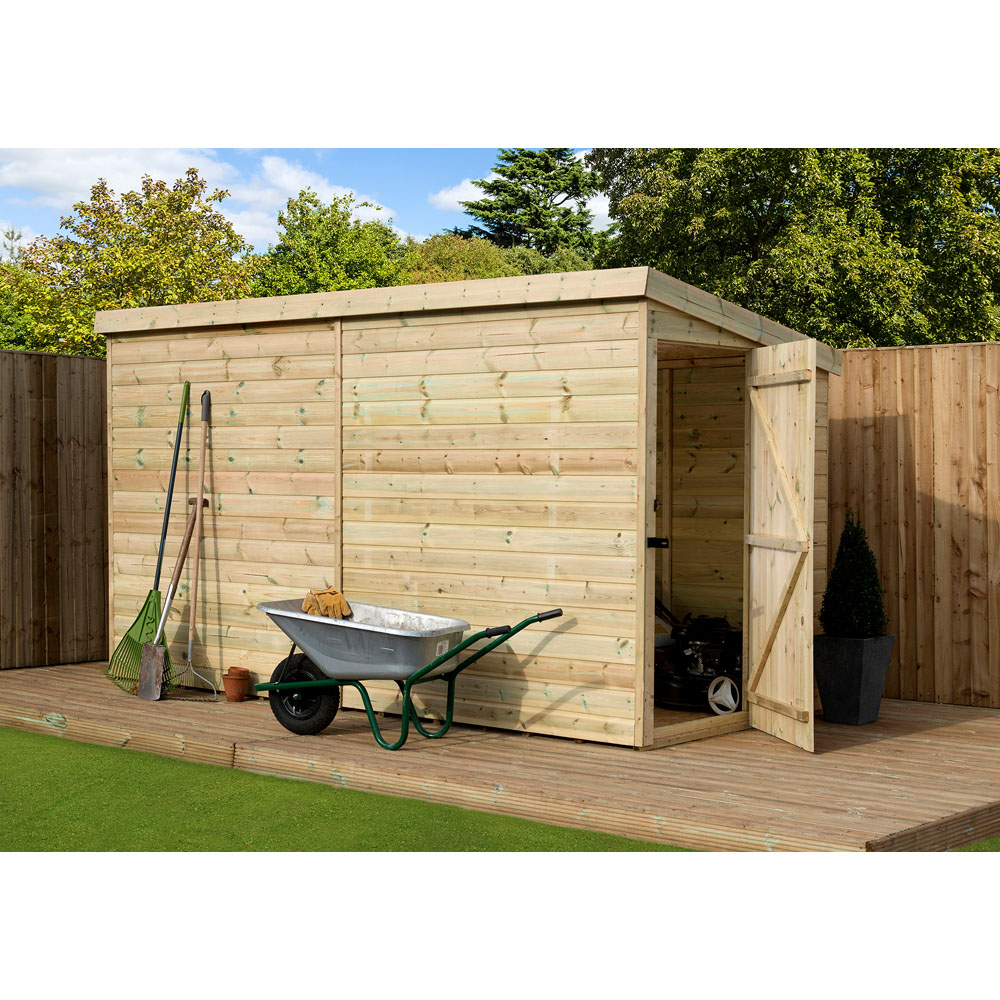 Empire Sheds 2000 14 x 4ft Tongue and Groove Wooden Pent Garden Shed Image 2