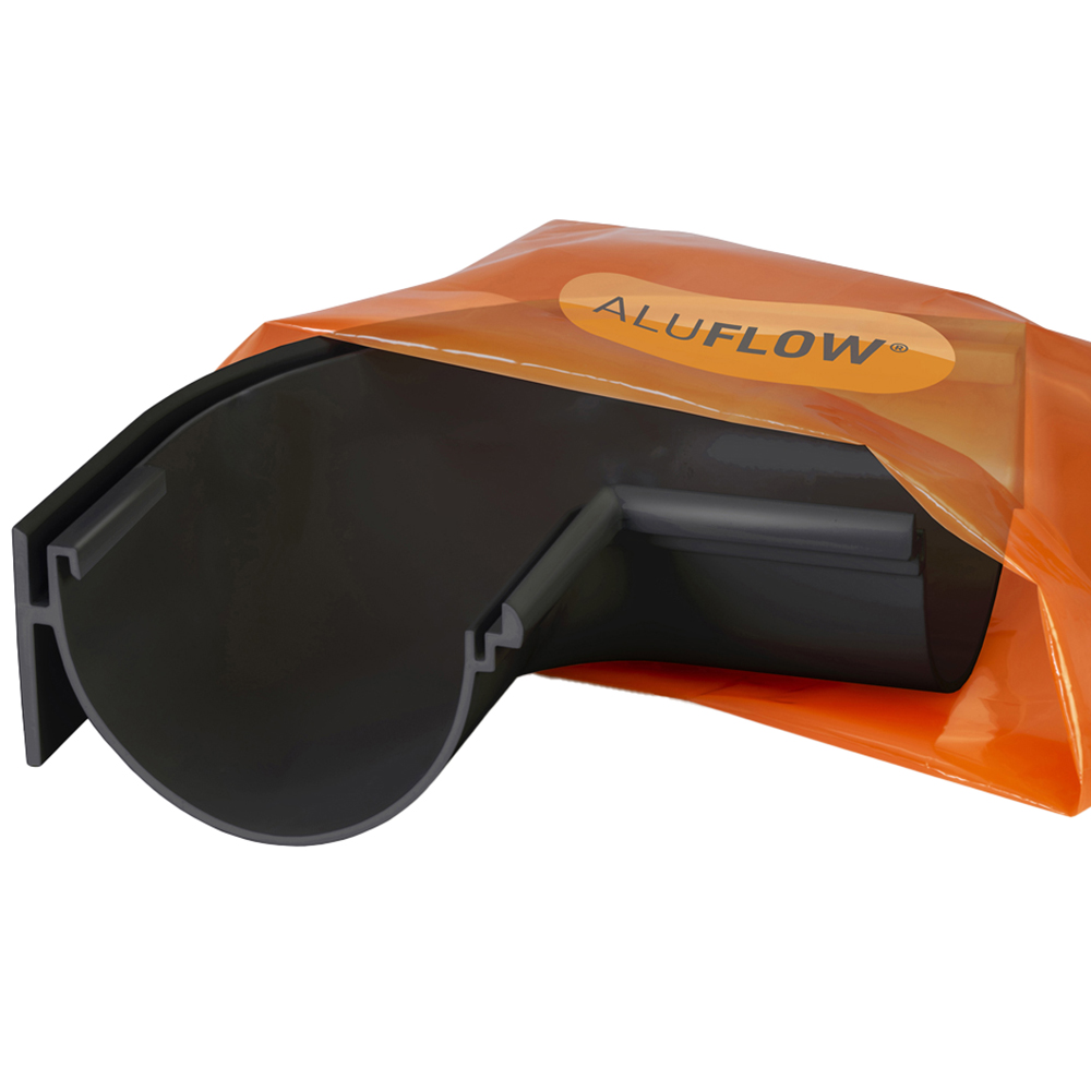 Aluflow Black 90 Degrees Deep Internal Gutter Angle Image 1