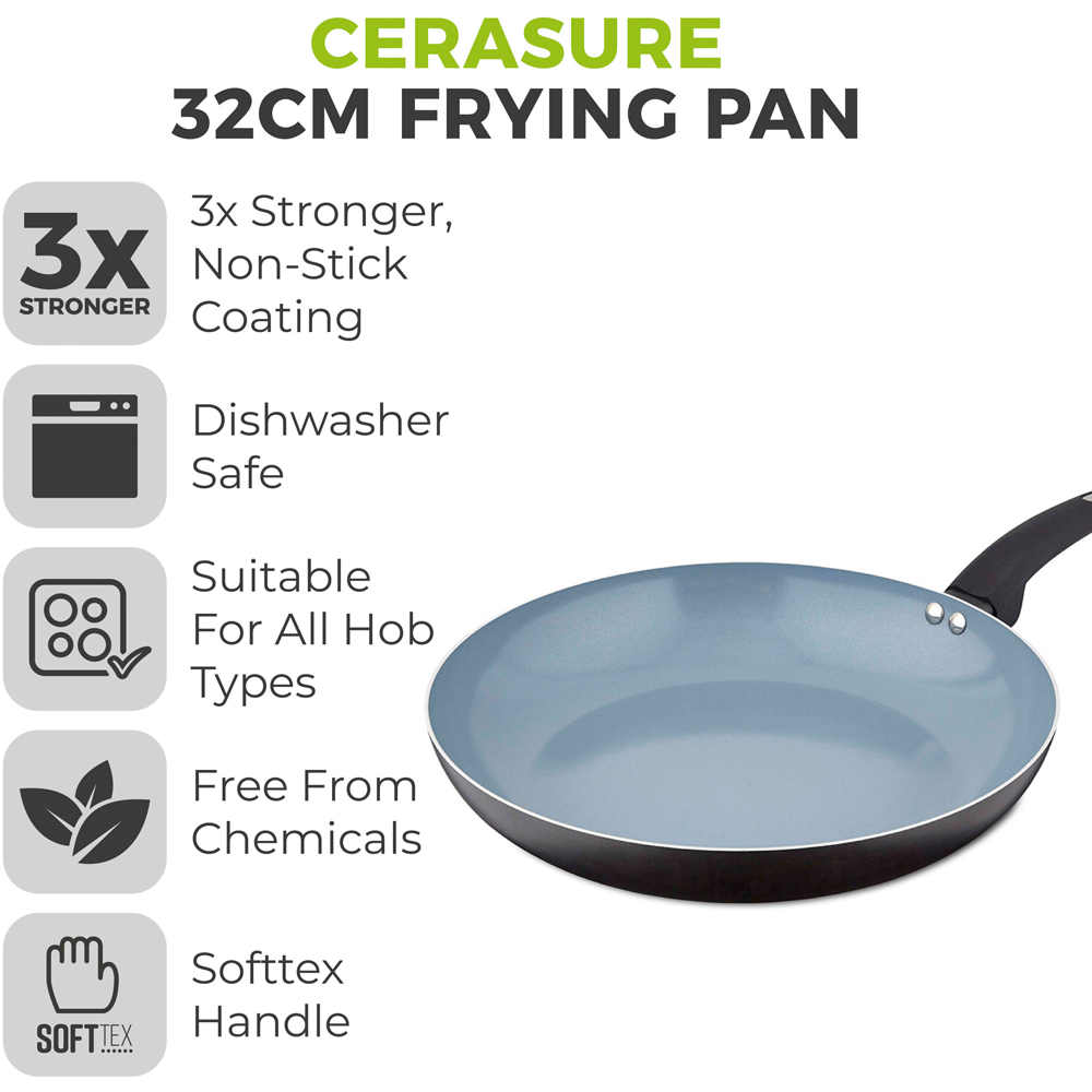 Tower Cerasure 32cm Grey Aluminium Non-Stick Frying Pan Image 3