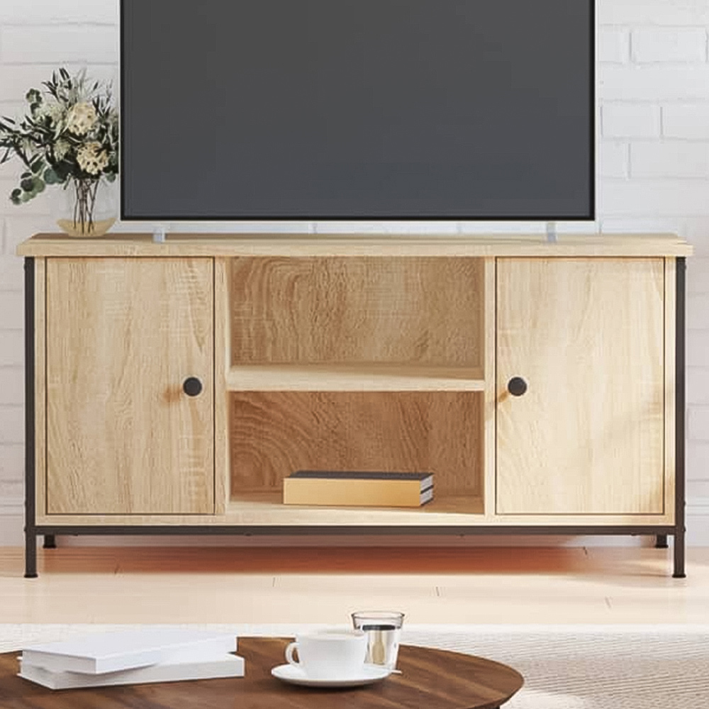 vidaXL 2 Door 2 Shelf Sonoma Oak Wooden TV Cabinet Image 1