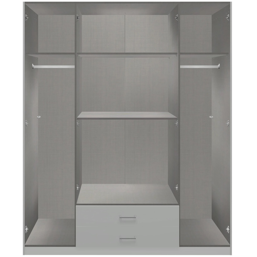 TJ'S Fulda 4 Door 2 Drawer Matt Acacia Effect Wardrobe Image 3