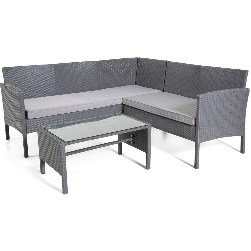 Outdoor Living The Lakewood 5 Seater Grey Rattan Corner Lounge Set Image 2