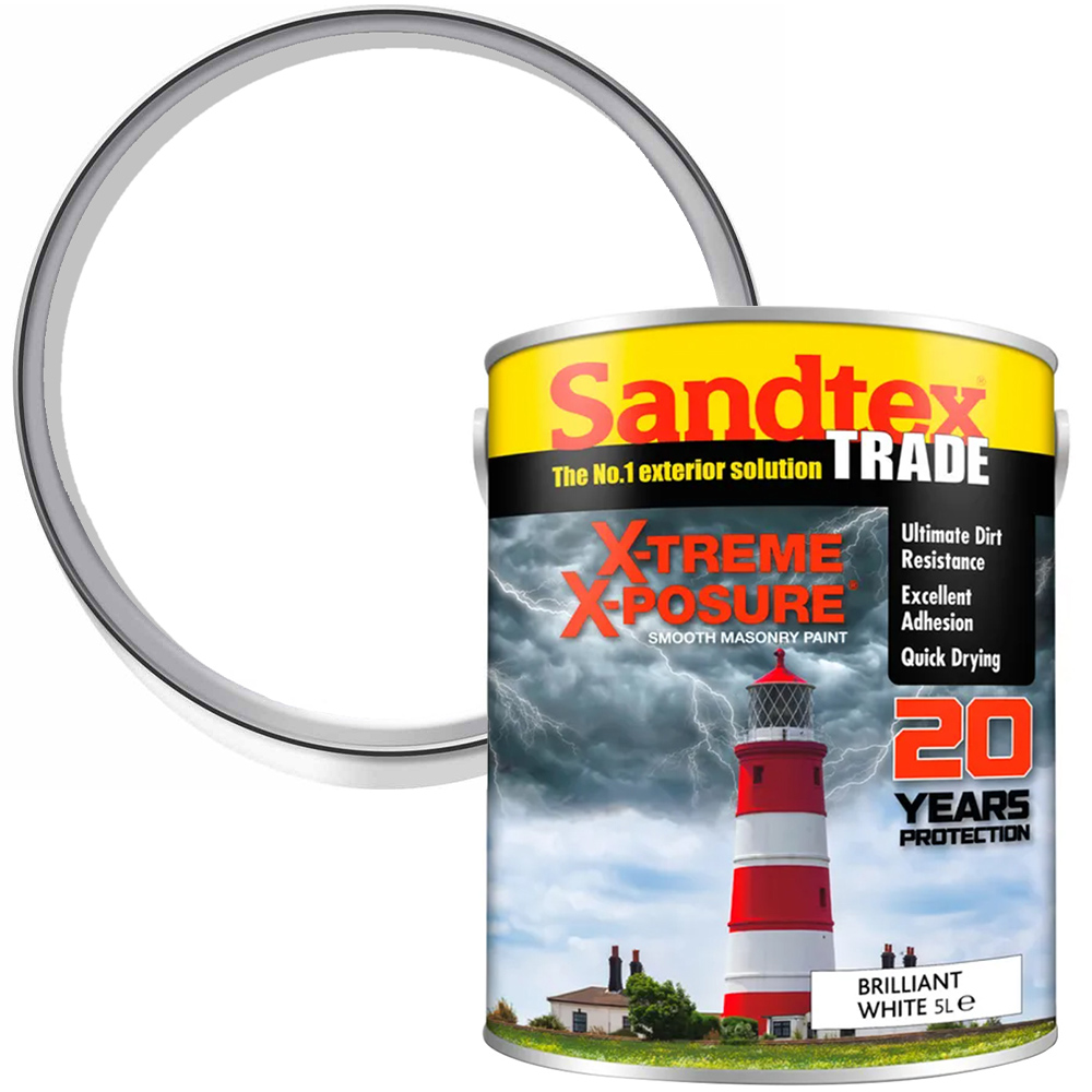 Sandtex Trade Xtreme Xposure Smooth Brilliant White Masonry Paint 5L