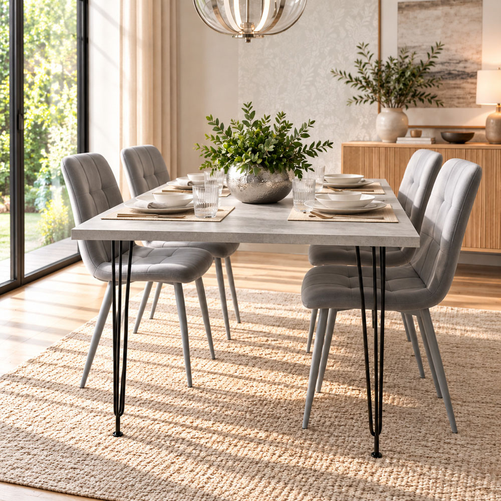 Kosy Koala 4 Seater Grey Dining Table Set Image 3