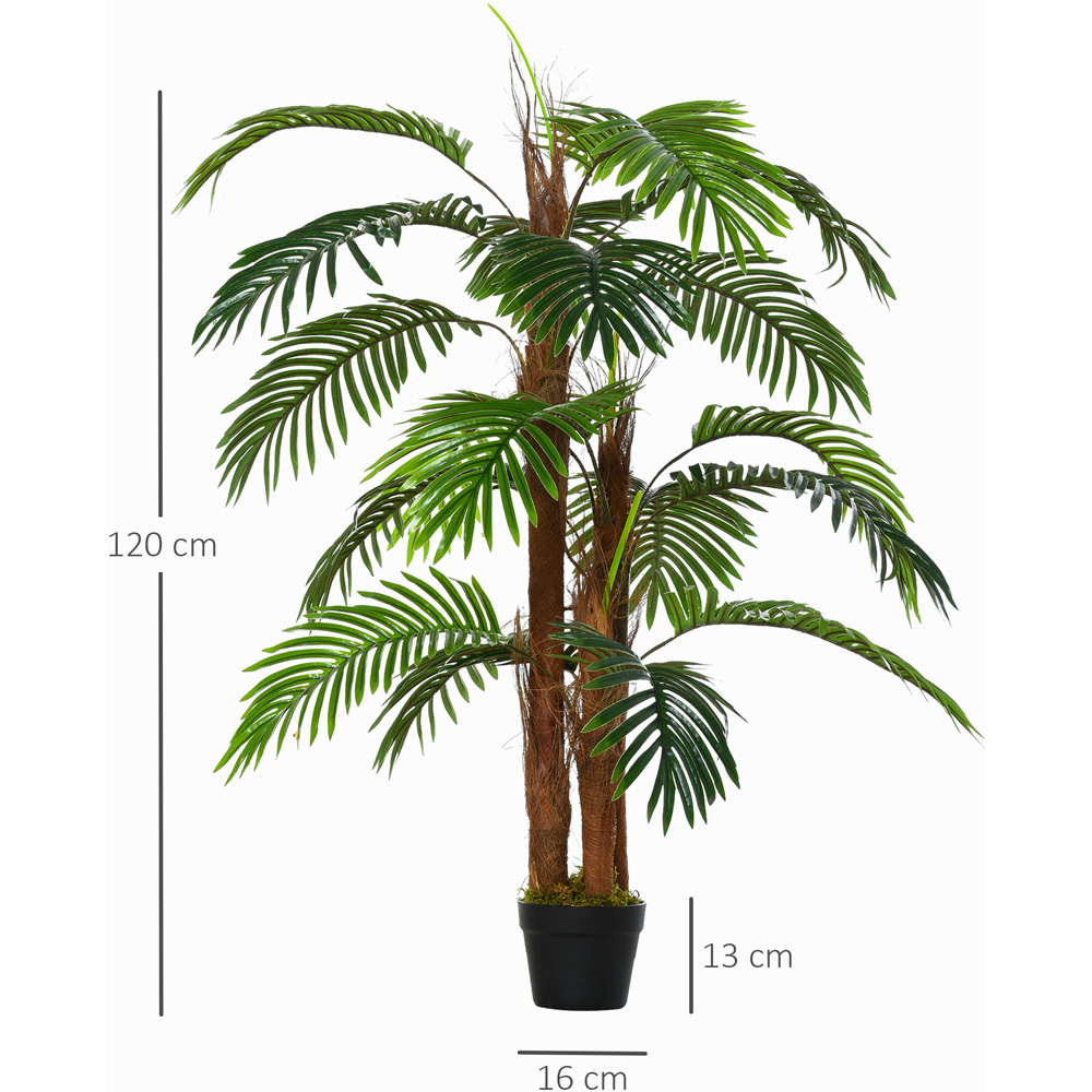 Outsunny Tropical Palm Tree Artificial Plant In Pot 4ft Image 3