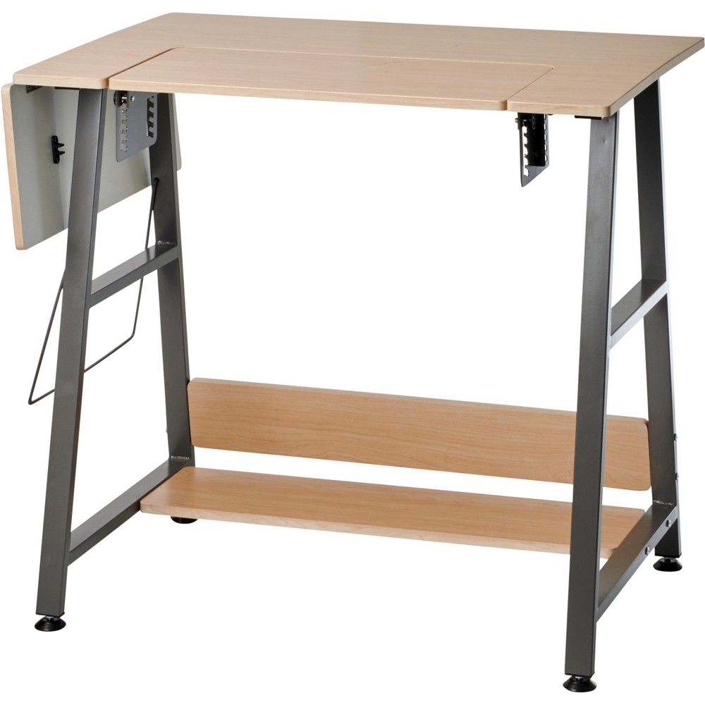 Sewing Online WC1014 Dark Grey Wooden Adjustable Sewing Machine Table Image 5