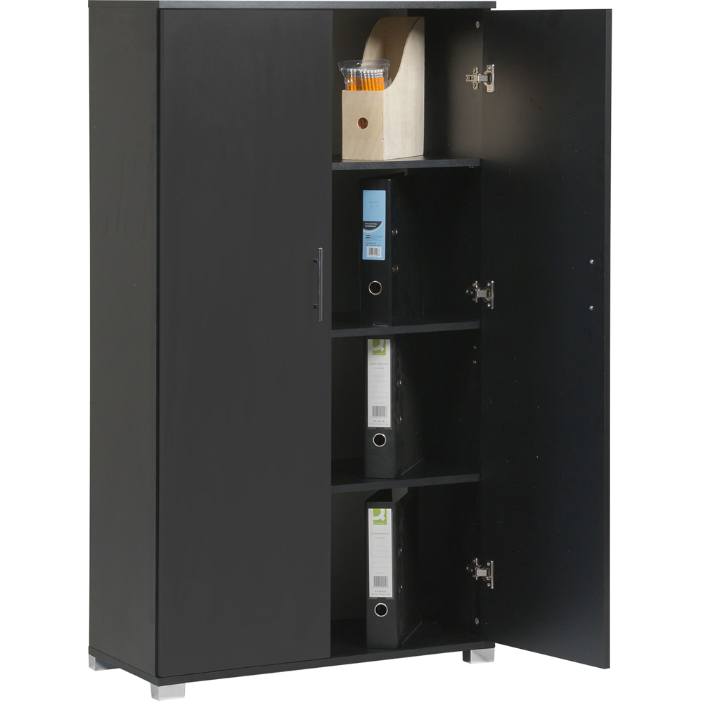 MMT Furniture Designs 2 Door Black Wooden Lockable Filing Cabinet Image 4