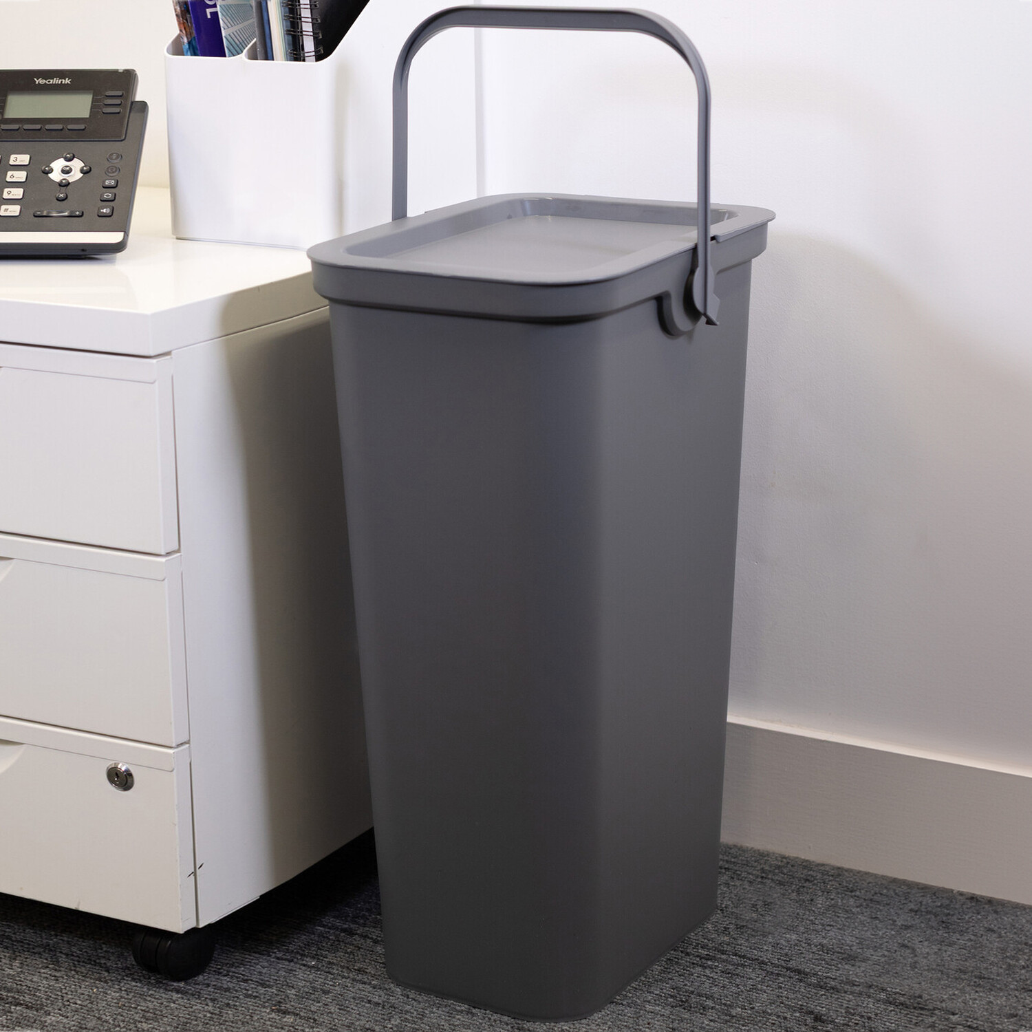 Moda Large Recycling Bin with Handle Grey Image 2