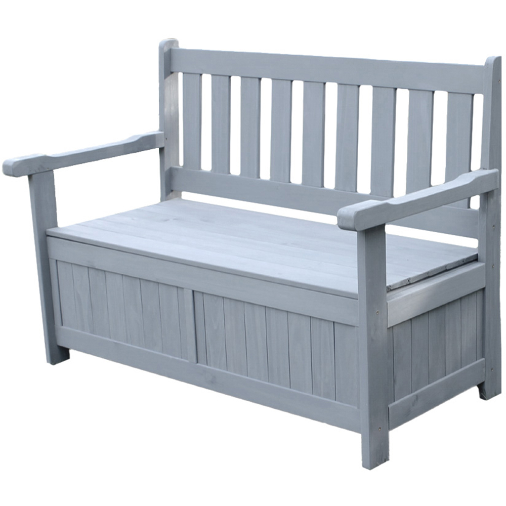 Jack Stonehouse Grey Wooden Storage Bench 110L Image 1