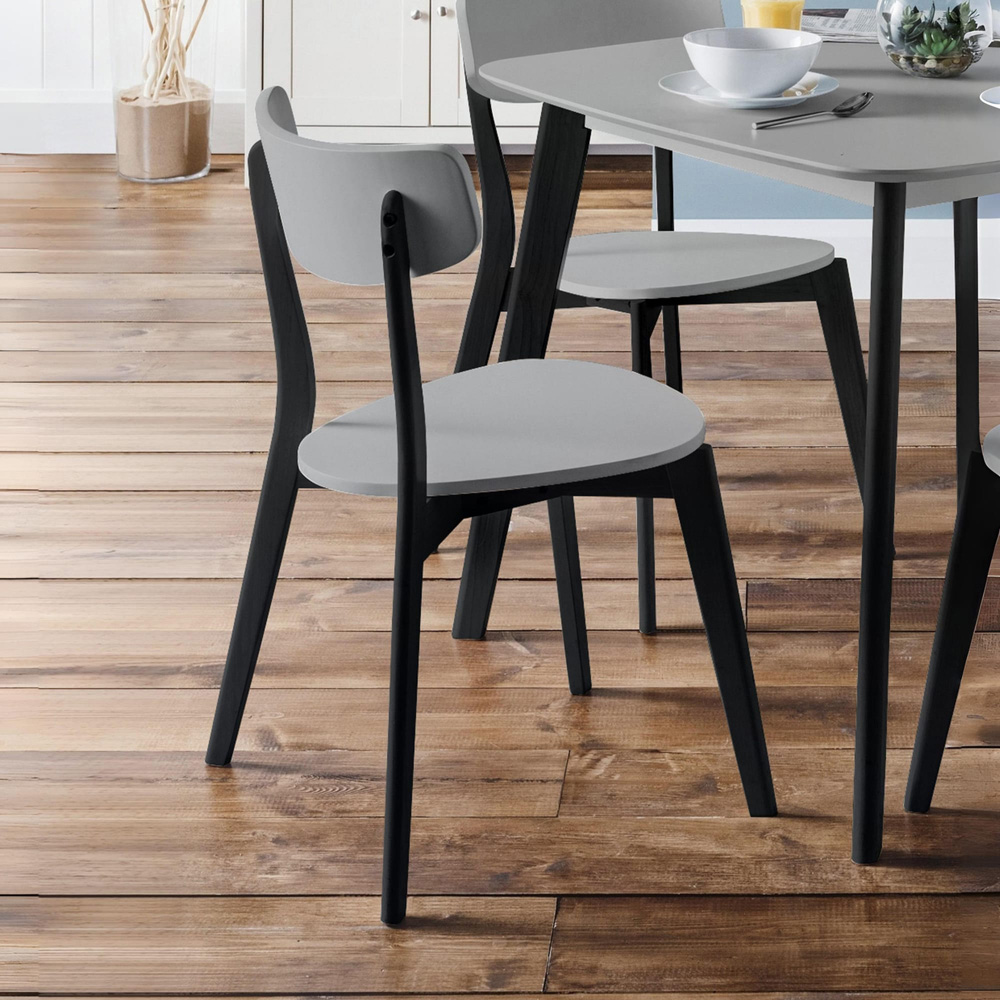Julian Bowen Casa Set of 2 Grey and Black Dining Chairs Image 5