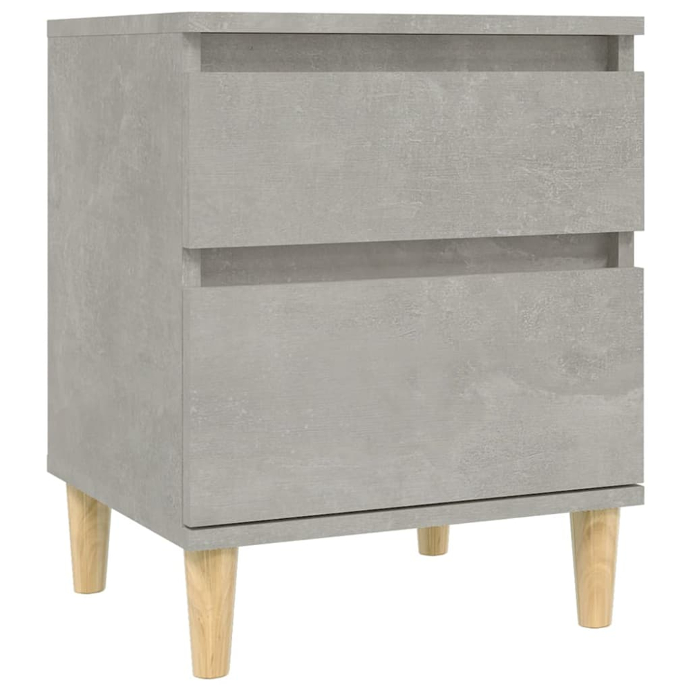 vidaXL Single Door Single Drawer Concrete Grey Bedside Cabinet Image 2