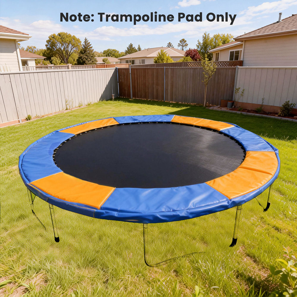 HOMCOM 8ft Yellow and Blue Thick Foam Spring Cover Trampoline Safety Pad Image 8