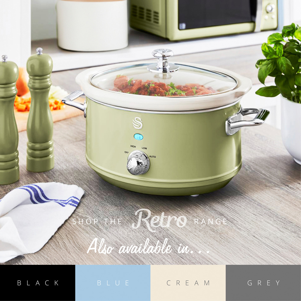 Swan SF17021GN Retro Green 3.5L Slow Cooker Image 6
