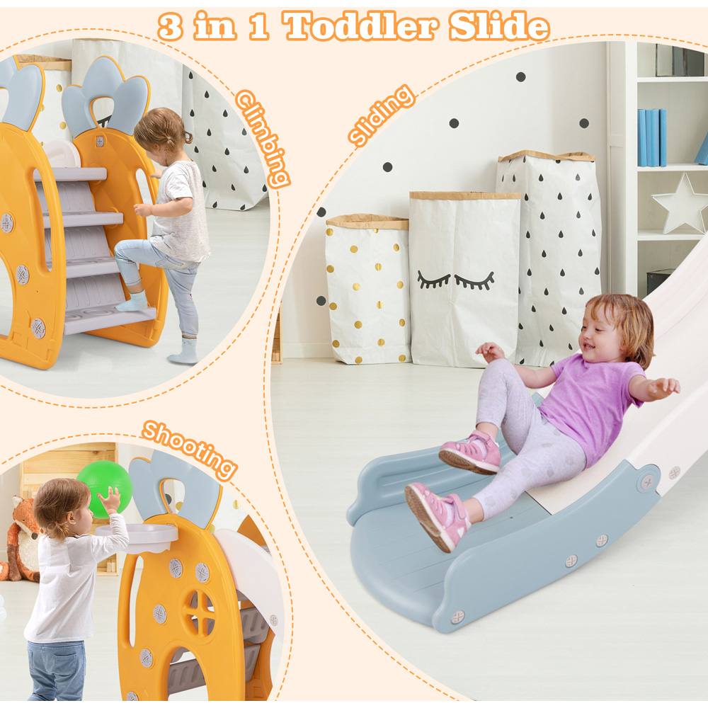 Costway Kids Freestanding Foldable Slide with Climber Image 6