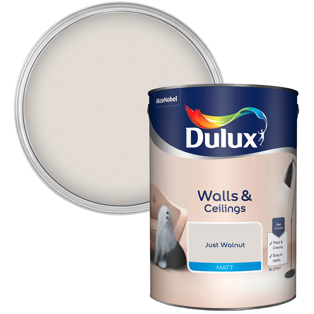 Dulux Matt Emulsion Paint Just Walnut 5l Image 1